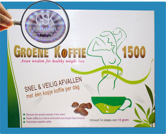 oude hologram groene koffie 1500