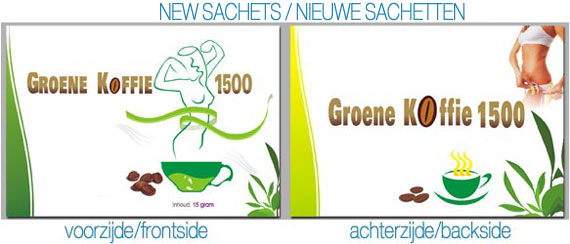 nieuwe sachetten groene koffie 1500